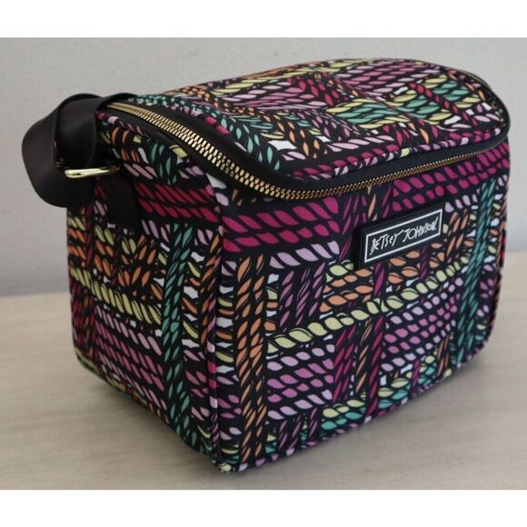 Betsey Johnson TBJ-1300 Women's Multicolor Insulated Cube Lunch Tote - Picture 7 of 8